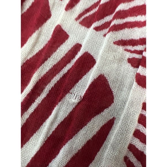 TOMMY BAHAMA BLACK WHITE RED TROPICAL FLORAL BEACH COASTAL SCARF SHAWL 24"x76" - Picture 9 of 9